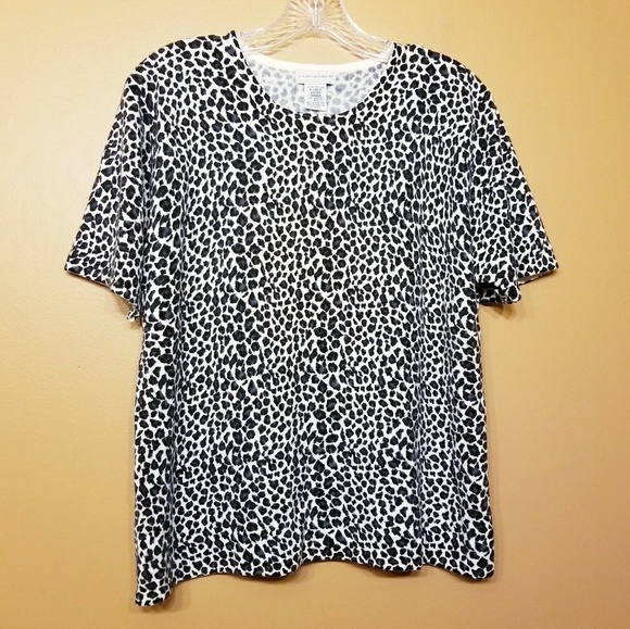 Yarnworks | Women's Vintage Animal Print Short Sleeve Sweater (Size XL) - Picture 7 of 9